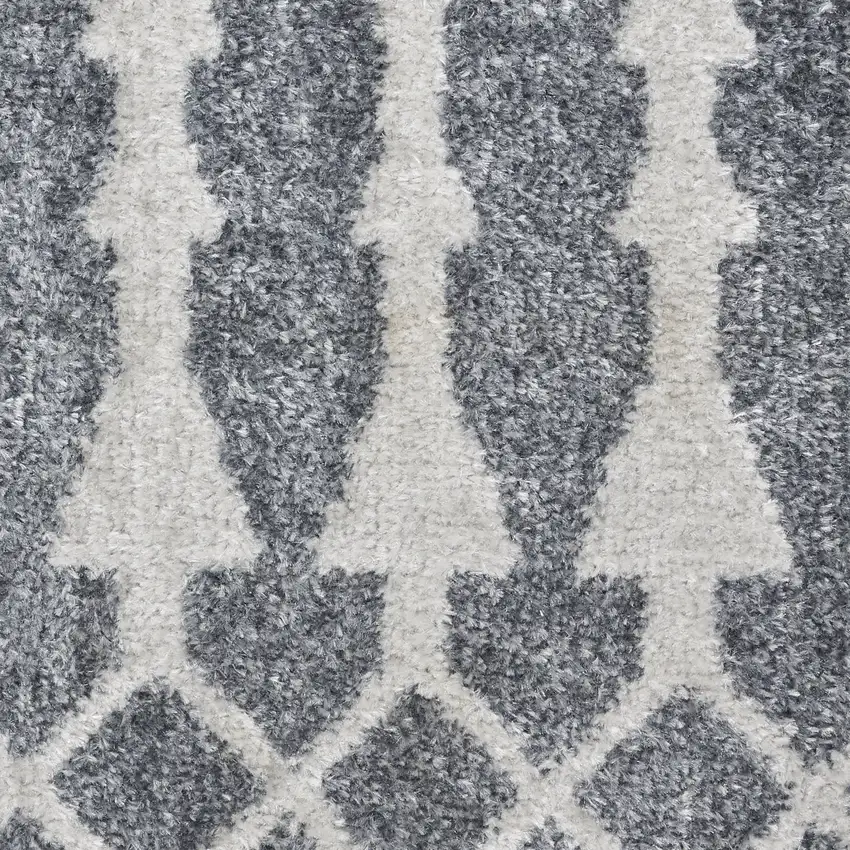 8' Denim Blue Geometric Runner Rug Photo 3
