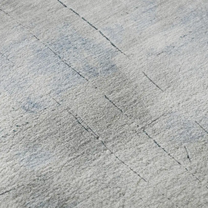 8' Denim Blue Gray And Silver Abstract Washable Round Rug With UV Protection Photo 8