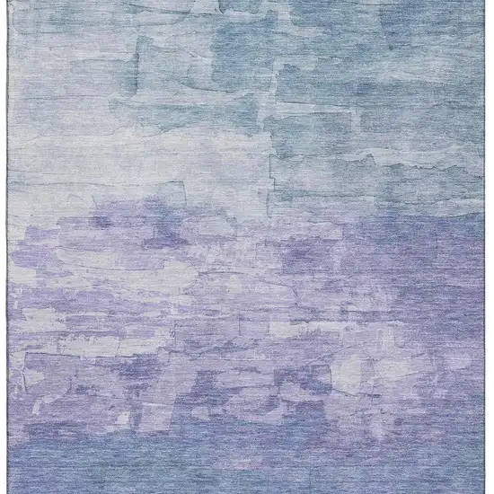 8' Denim Blue Lavender And Sky Blue Striped Washable Area Rug With UV Protection Photo 3