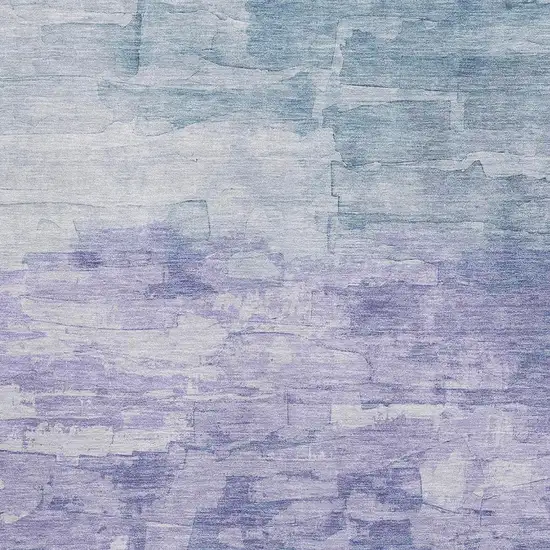 8' Denim Blue Lavender And Sky Blue Striped Washable Area Rug With UV Protection Photo 2