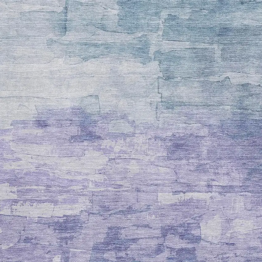 8' Denim Blue Lavender And Sky Blue Striped Washable Area Rug With UV Protection Photo 2