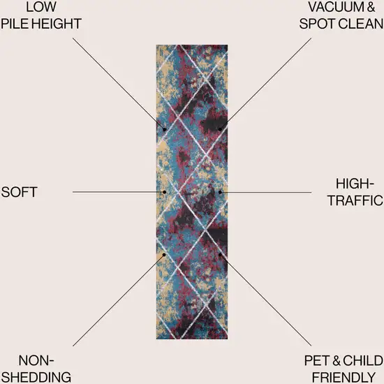 8' Diamond Runner Rug Photo 6