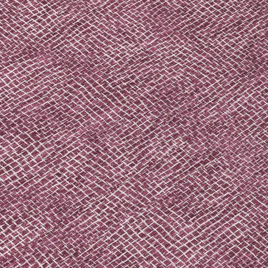 8' Eggplant And Ivory Round Geometric Washable Indoor Outdoor Area Rug Photo 9