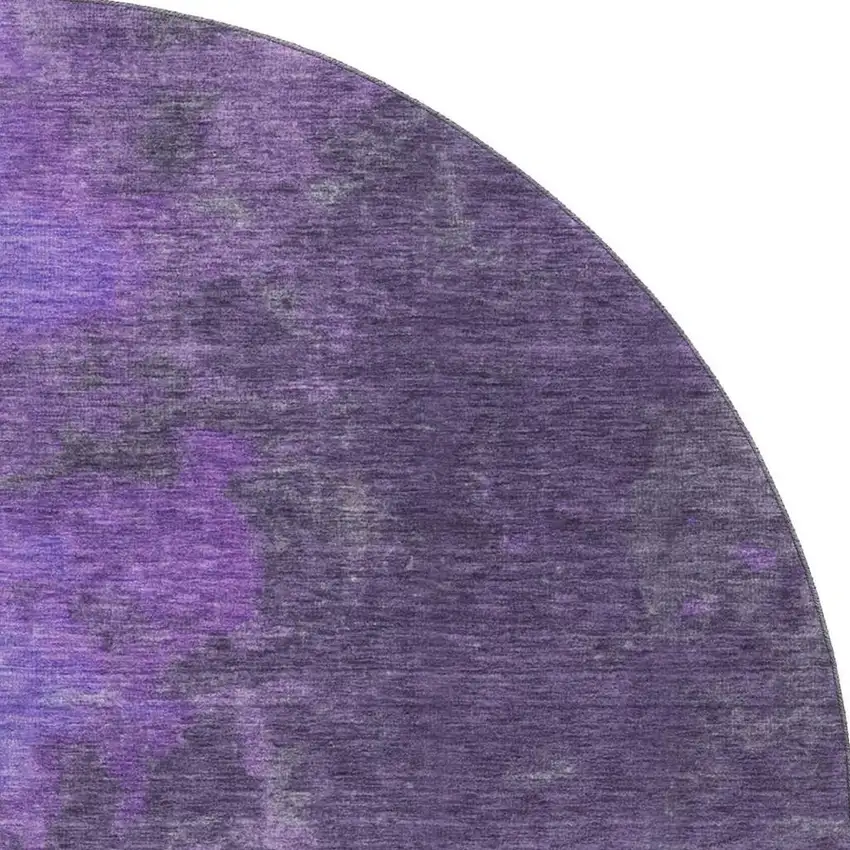 8' Eggplant And Purple Abstract Washable Round Rug With UV Protection Photo 3