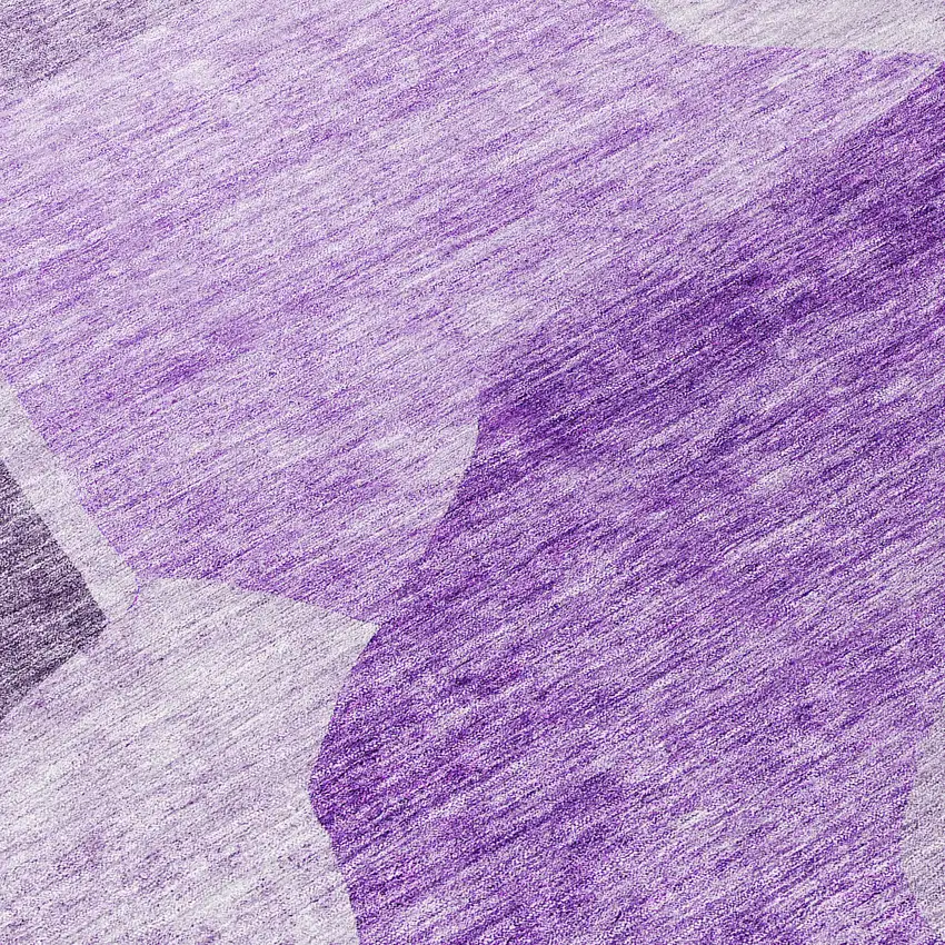 8' Eggplant Purple And Lilac Round Abstract Washable Indoor Outdoor Area Rug Photo 8