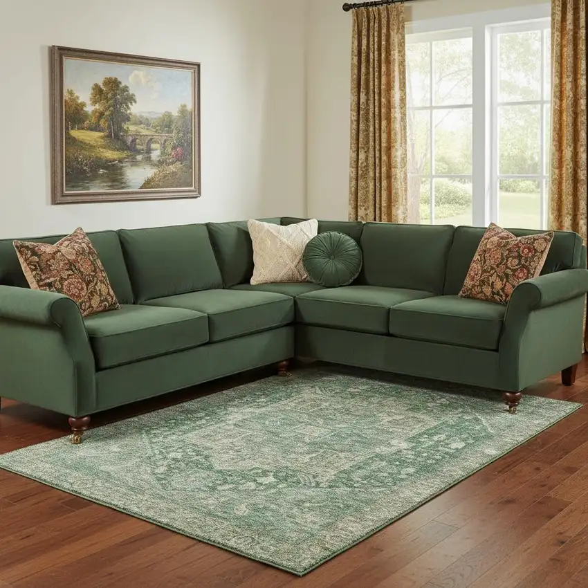 8' Emerald Ivory And Taupe Oriental Washable Area Rug With UV Protection Photo 2