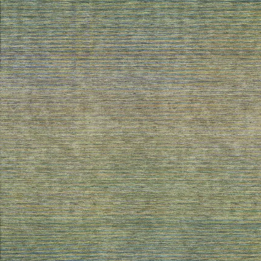 8' Fern Green And Blue Striped Washable Area Rug With UV Protection Photo 2