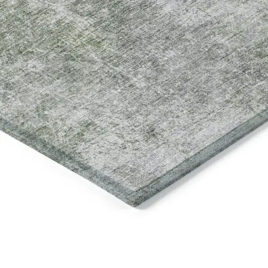 8' Fern Green And Copper Round Abstract Washable Indoor Outdoor Area Rug Photo 9