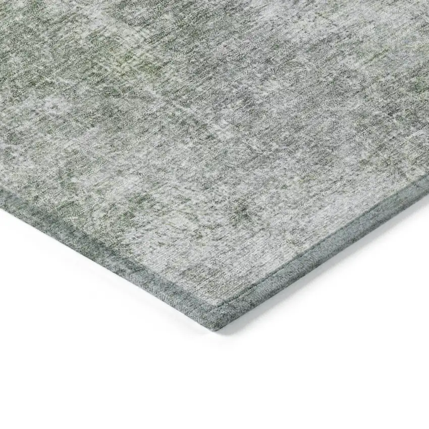 8' Fern Green And Copper Round Abstract Washable Indoor Outdoor Area Rug Photo 9