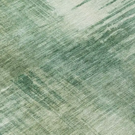 8' Fern Green And Green Round Abstract Washable Indoor Outdoor Area Rug Photo 6