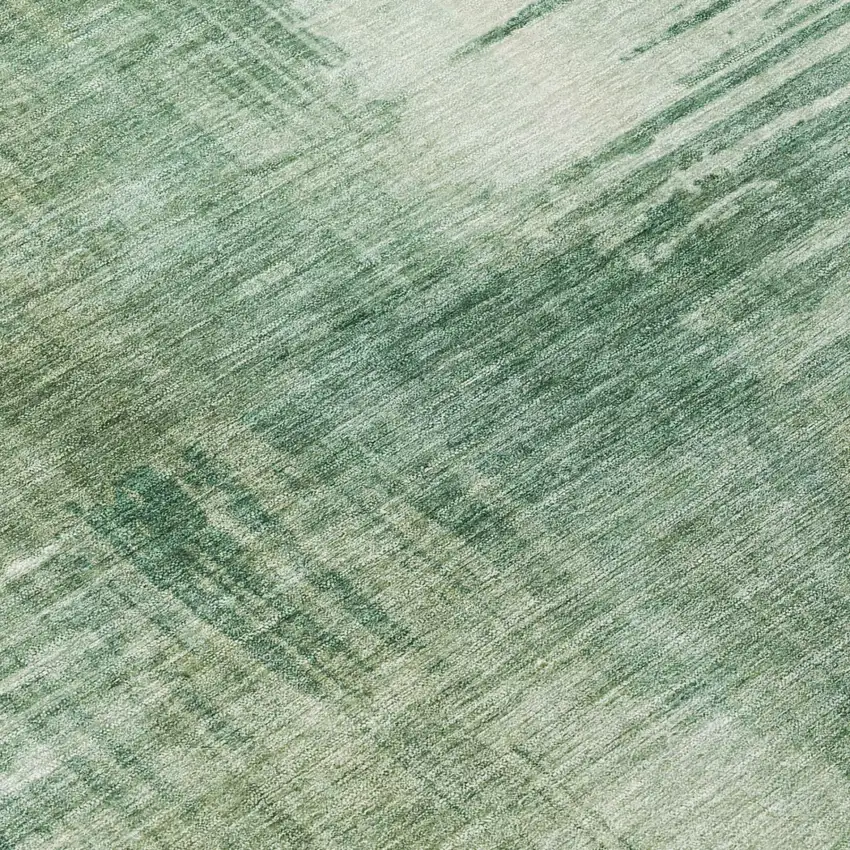 8' Fern Green And Green Round Abstract Washable Indoor Outdoor Area Rug Photo 6