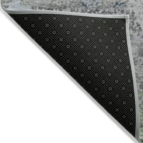 8' Fern Green And Ivory Round Abstract Washable Indoor Outdoor Area Rug Photo 8