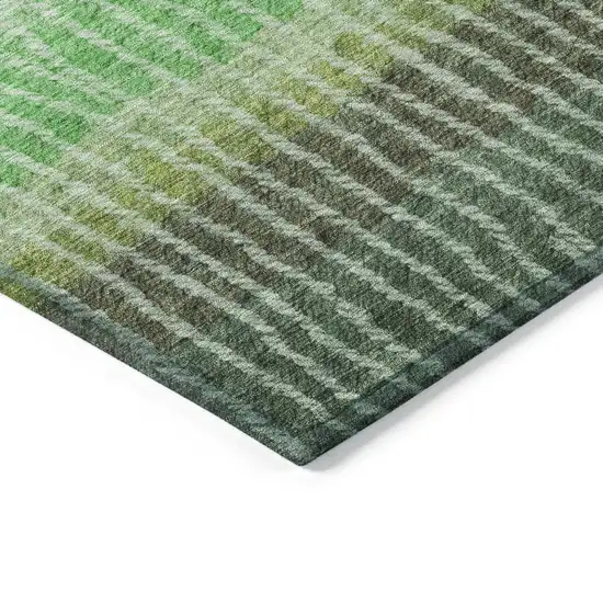 8' Fern Green And Purple Round Striped Washable Indoor Outdoor Area Rug Photo 6