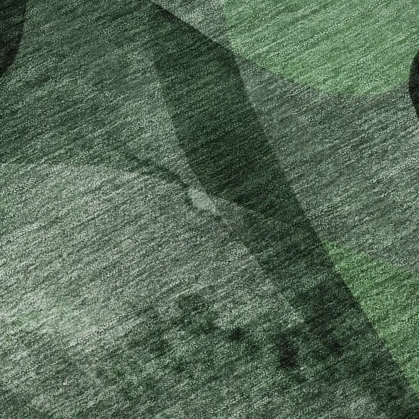 8' Fern Green Gray And Ivory Abstract Washable Round Rug With UV Protection Photo 9