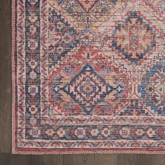 10' Floral Power Loom Distressed Washable Runner Rug Photo 3