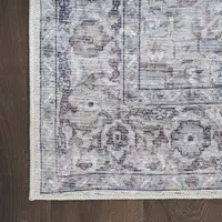 Photo of 10' Floral Power Loom Distressed Washable Runner Rug