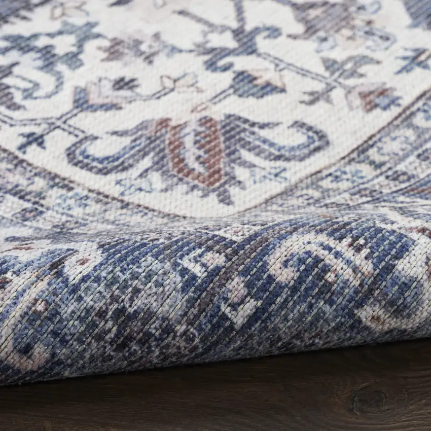 10' Floral Power Loom Distressed Washable Runner Rug Photo 8
