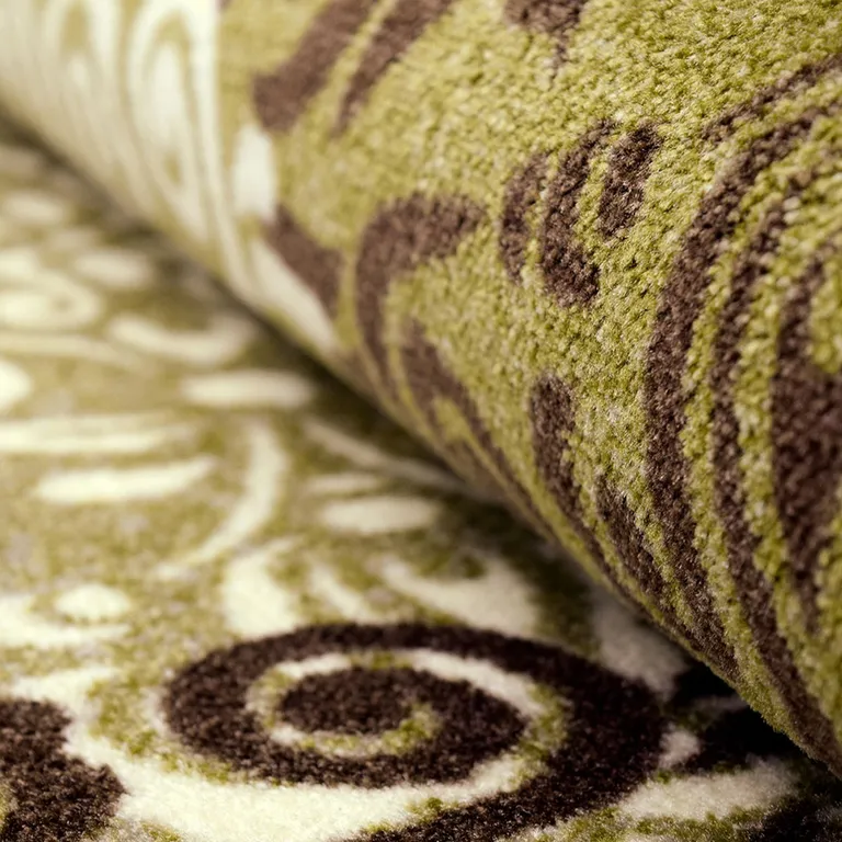 8' Floral Power Loom Non Skid Runner Rug Photo 3