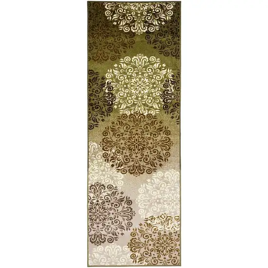 8' Floral Power Loom Non Skid Runner Rug Photo 1