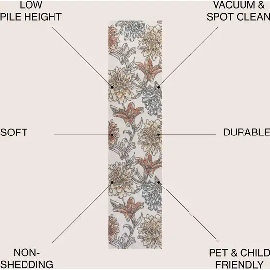 8' Floral Runner Rug Photo 5