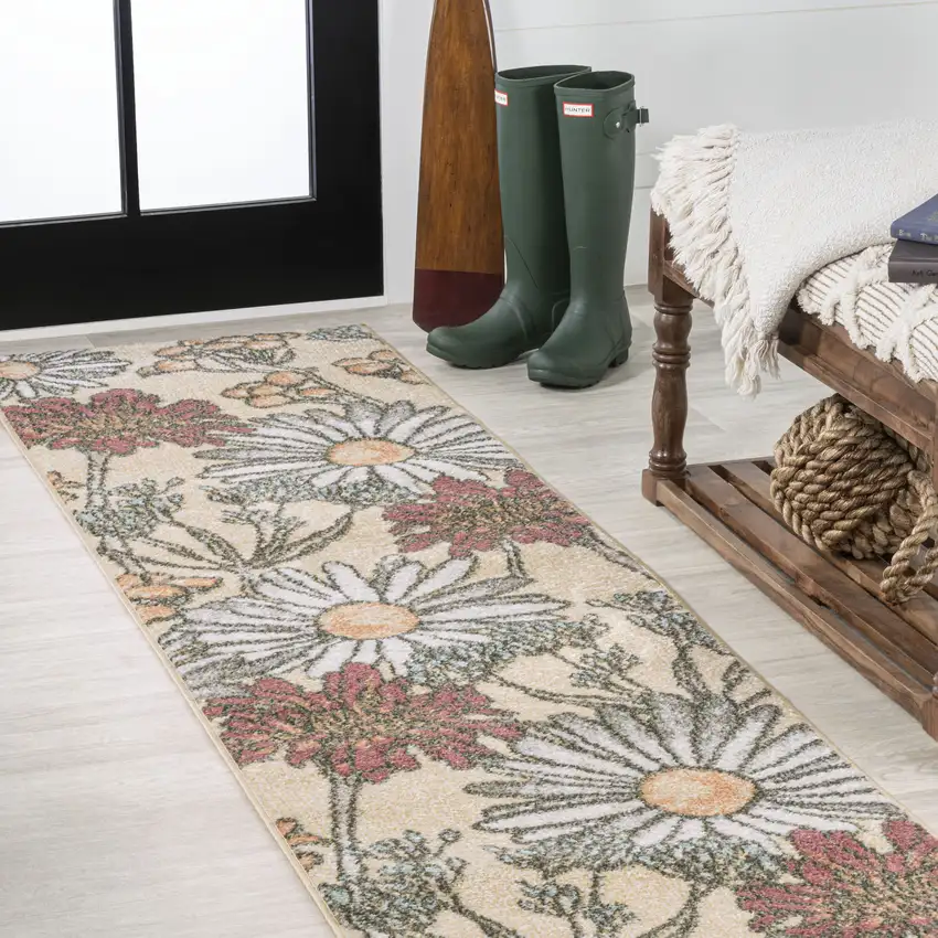 8' Floral Runner Rug Photo 4