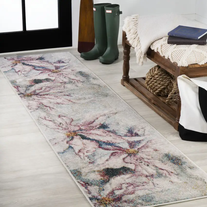 8' Floral Runner Rug Photo 4