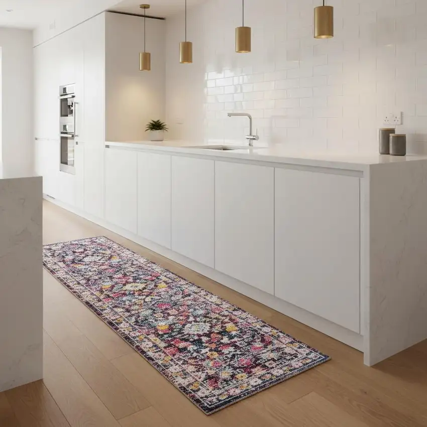 8' Floral Runner Rug Photo 1