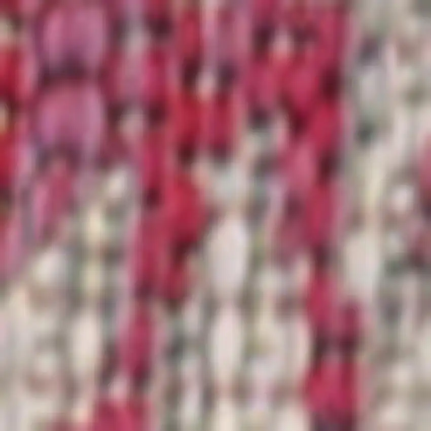 10' Fuchsia And Light Gray Floral Indoor Outdoor Runner Rug Photo 2