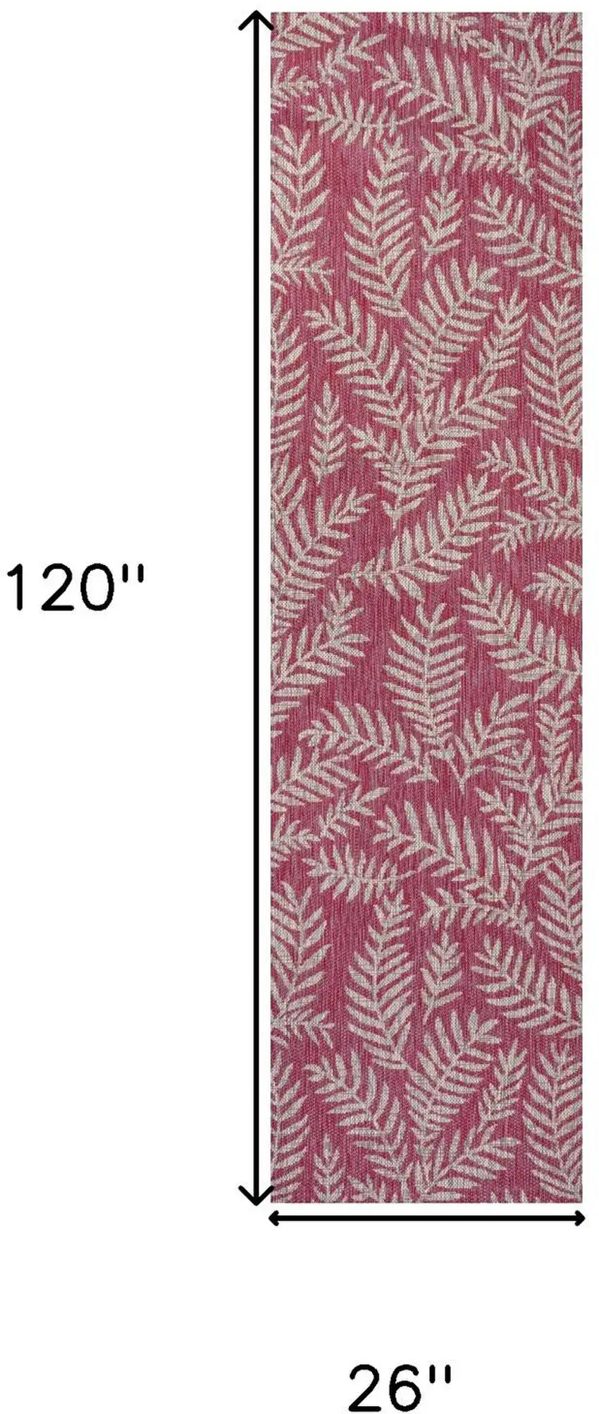 10' Fuchsia And Light Gray Floral Indoor Outdoor Runner Rug Photo 7