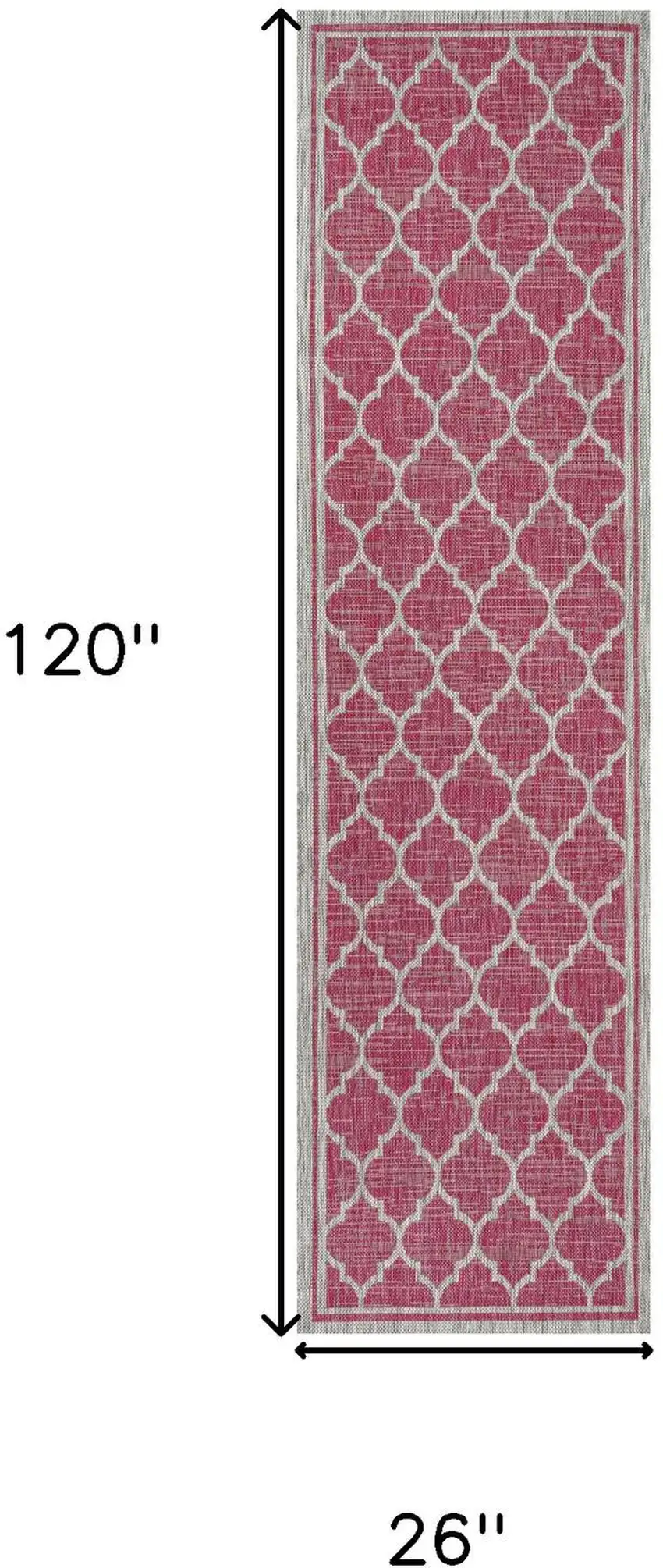 10' Fuchsia And Light Gray Geometric Indoor Outdoor Runner Rug Photo 8