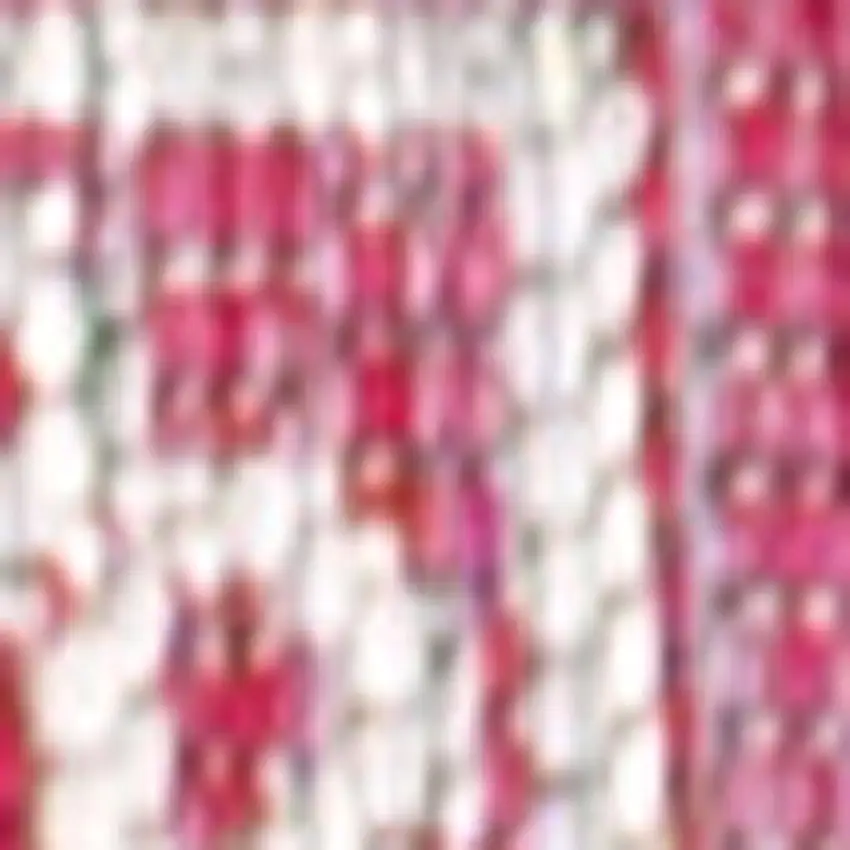 8' Fuchsia And Light Gray Medallion Indoor Outdoor Runner Rug Photo 2