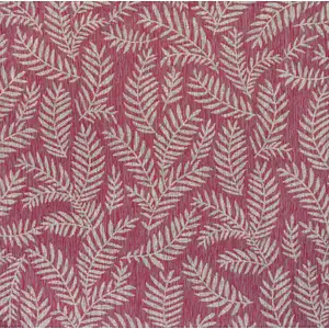 Photo of 5' Fuchsia And Light Gray Square Floral Indoor Outdoor Area Rug