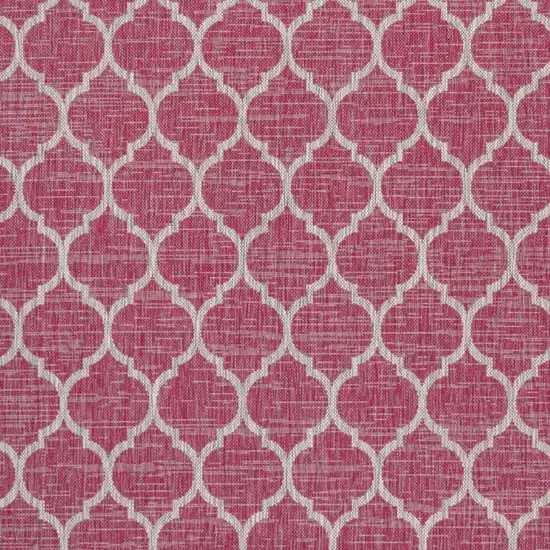 5' Fuchsia And Light Gray Square Geometric Indoor Outdoor Area Rug Photo 2