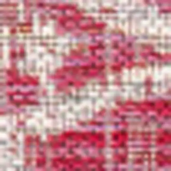 5' Fuchsia And Light Gray Square Medallion Indoor Outdoor Area Rug Photo 2