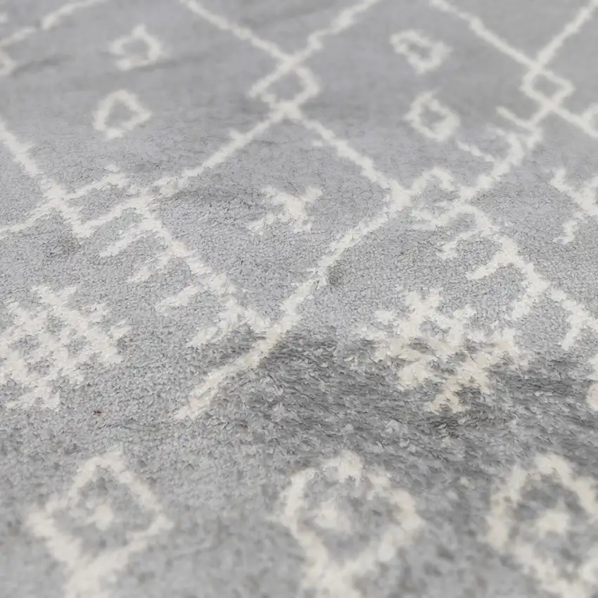 10' Geometric Shag Runner Rug Photo 8