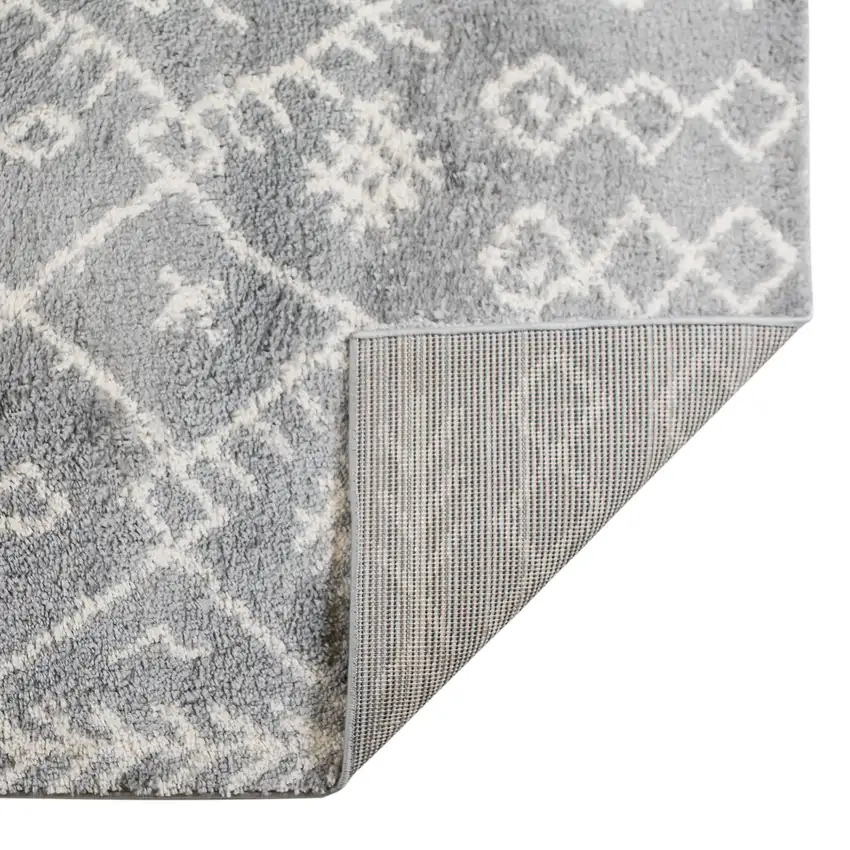 10' Geometric Shag Runner Rug Photo 1