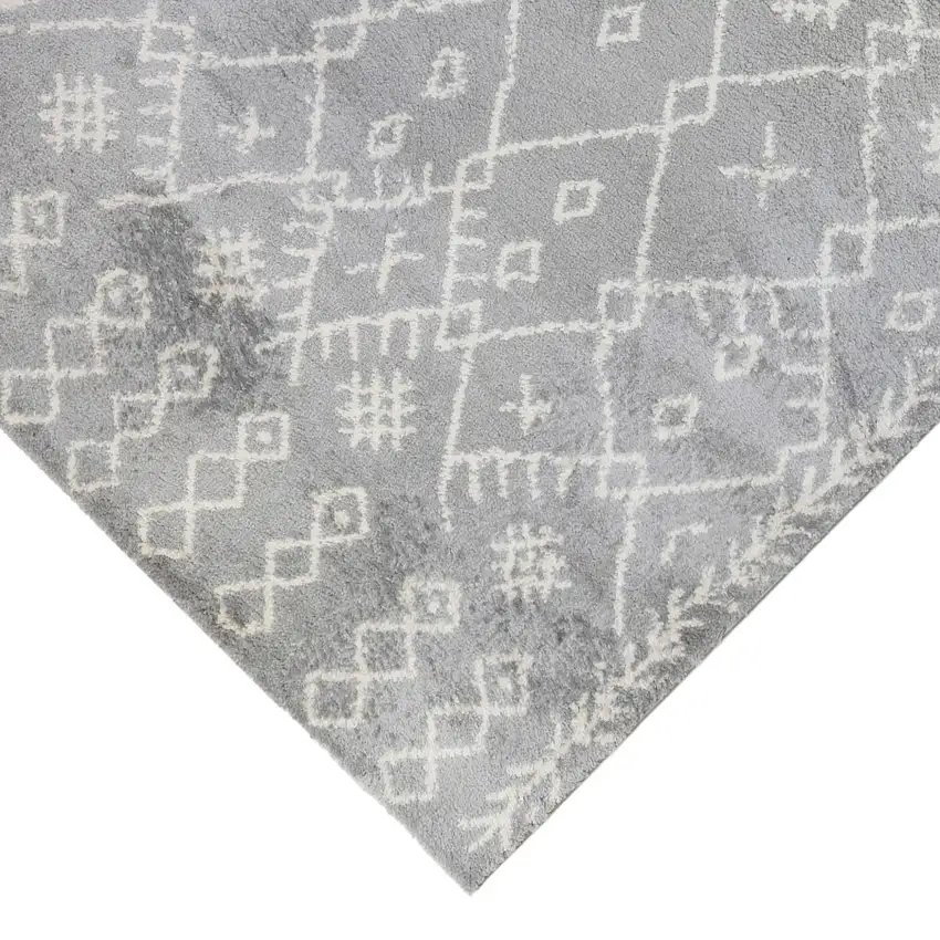 10' Geometric Shag Runner Rug Photo 4