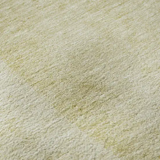 8' Gold And Beige Abstract Washable Round Rug With UV Protection Photo 8