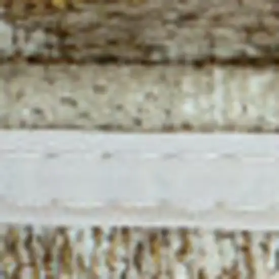 5' Gold And Beige Abstract Washable Round Rug With UV Protection Photo 8