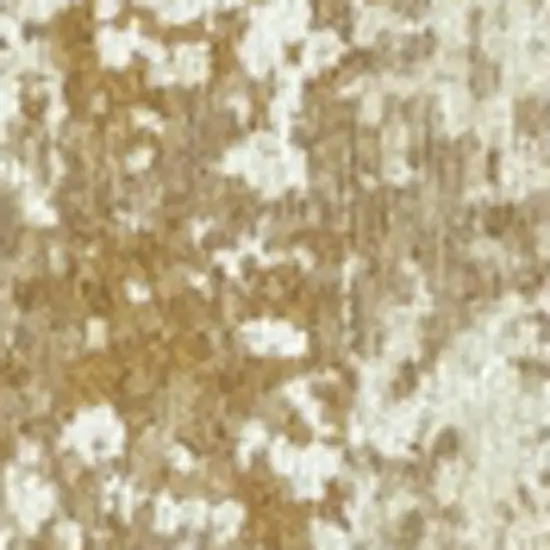 5' Gold And Beige Abstract Washable Round Rug With UV Protection Photo 2