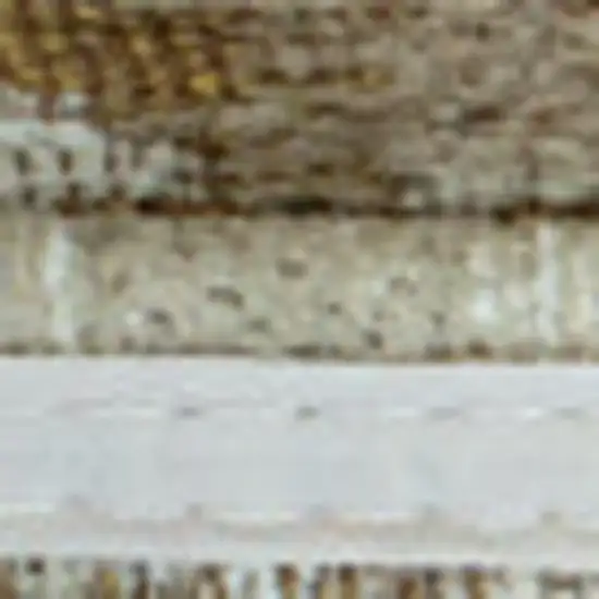 8' Gold And Beige Abstract Washable Round Rug With UV Protection Photo 7