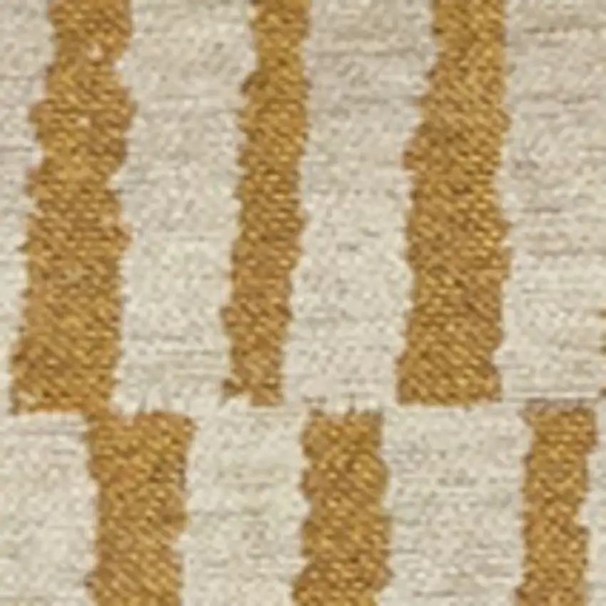 8' Gold And Beige Geometric Berber Washable Round Rug With UV Protection Photo 7