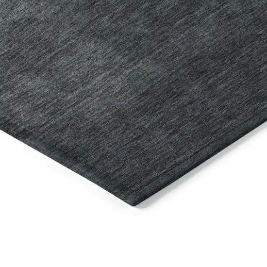 8' Gold And Charcoal Round Abstract Washable Indoor Outdoor Area Rug Photo 5