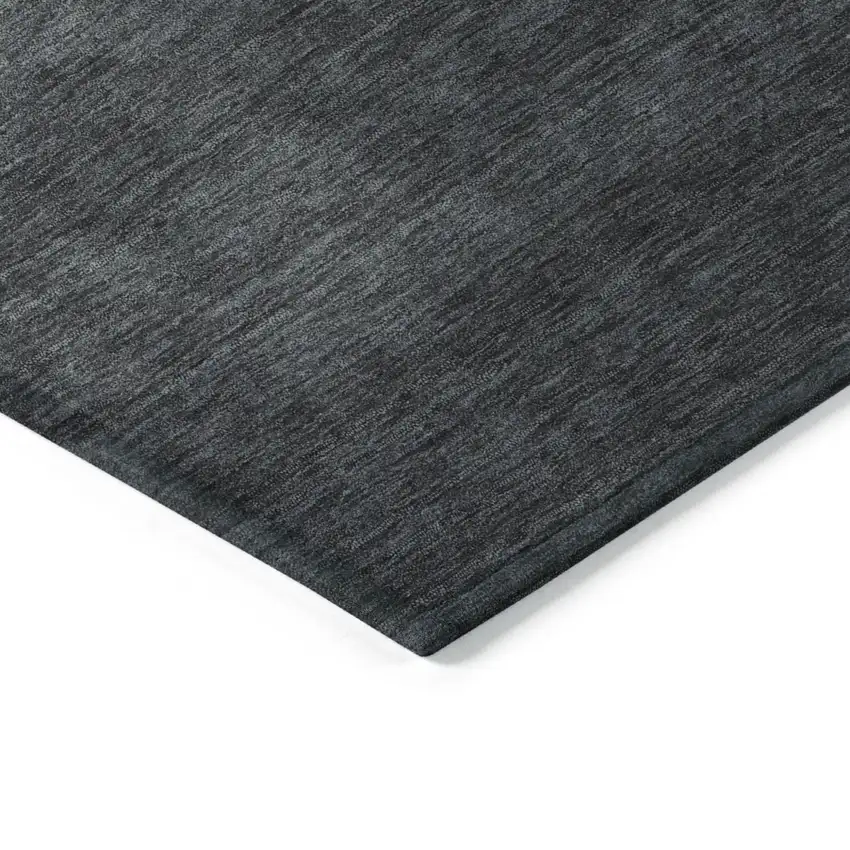 8' Gold And Charcoal Round Abstract Washable Indoor Outdoor Area Rug Photo 5