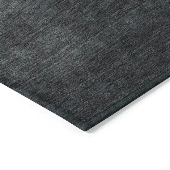 8' Gold And Charcoal Round Abstract Washable Indoor Outdoor Area Rug Photo 7