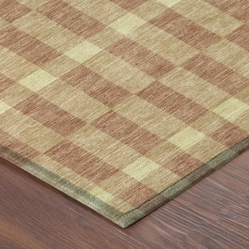 8' Gold And Copper Round Geometric Washable Indoor Outdoor Area Rug Photo 5