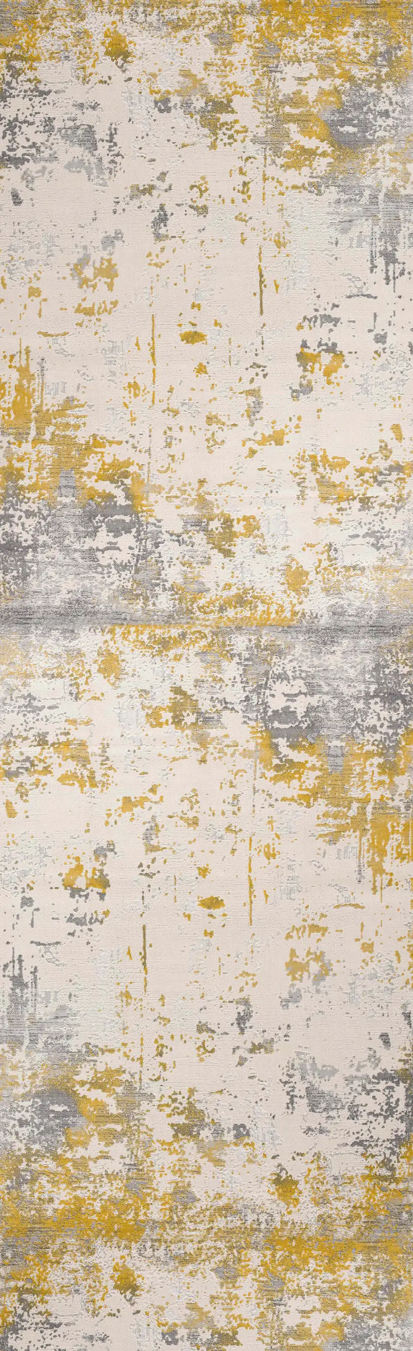 6' Gold And Gray Abstract Runner Rug Photo 2