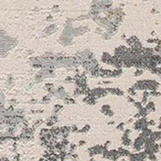 6' Gold And Gray Abstract Runner Rug Photo 7