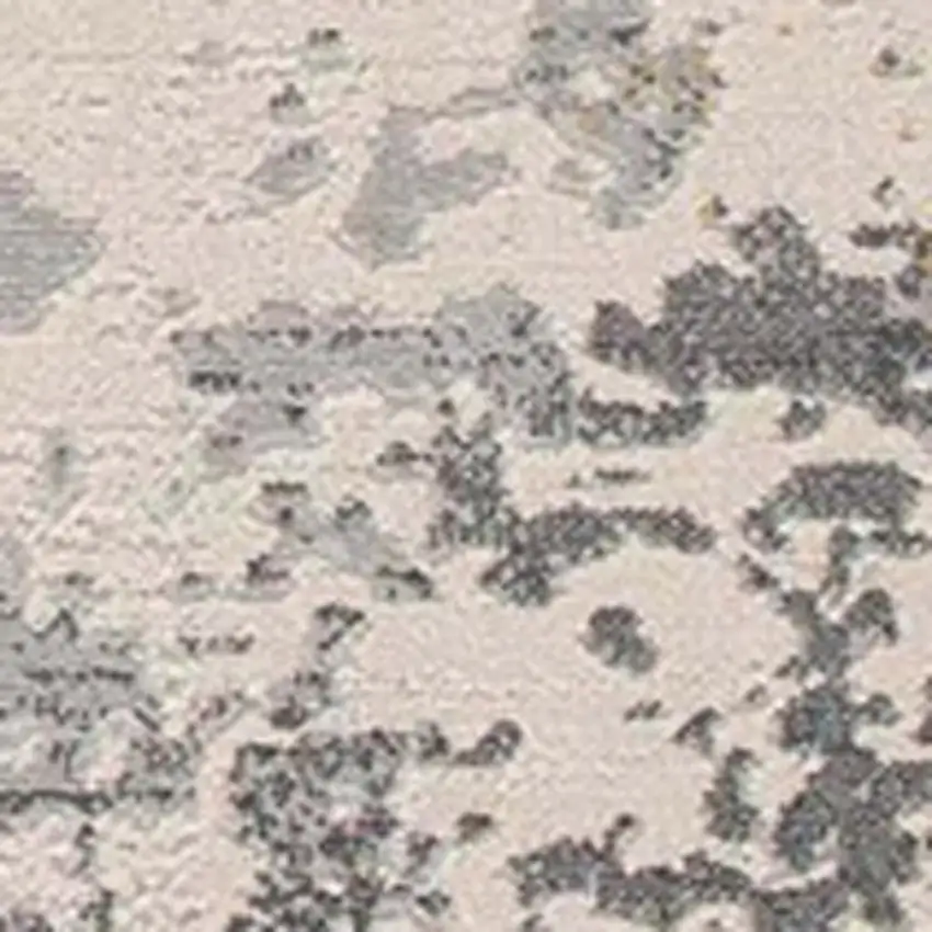 6' Gold And Gray Abstract Runner Rug Photo 7