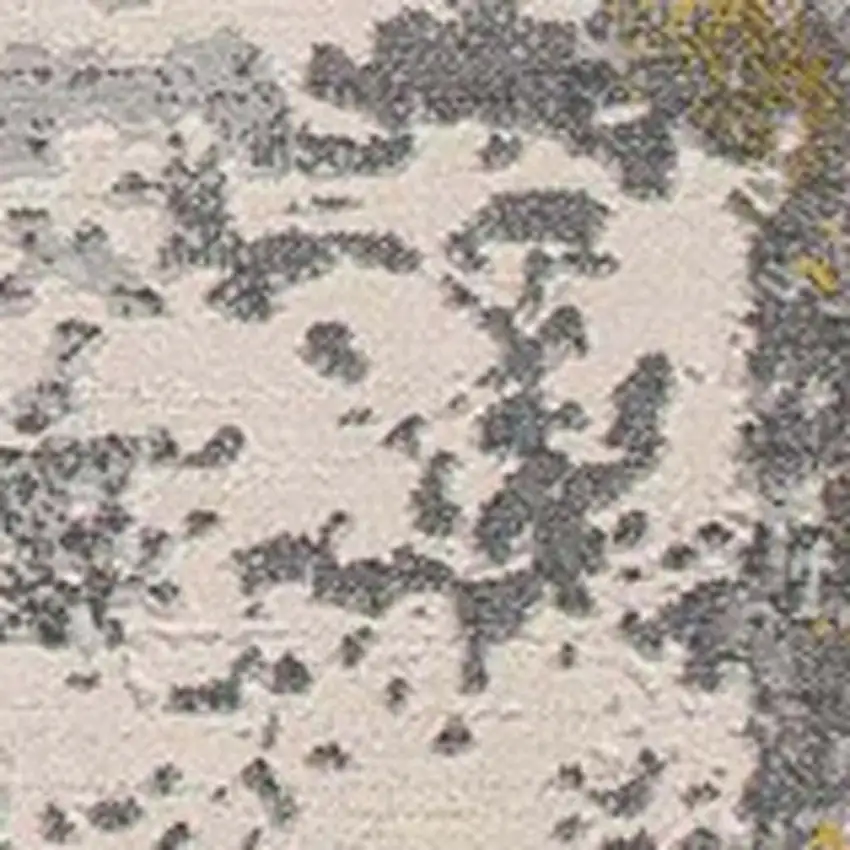 12' Gold And Gray Abstract Runner Rug Photo 8